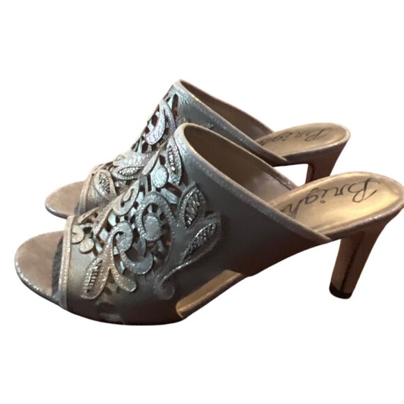 Brighton Revue "Catch The Moon" slip-on heels 8M Open-Toe Heels - Picture 1 of 7